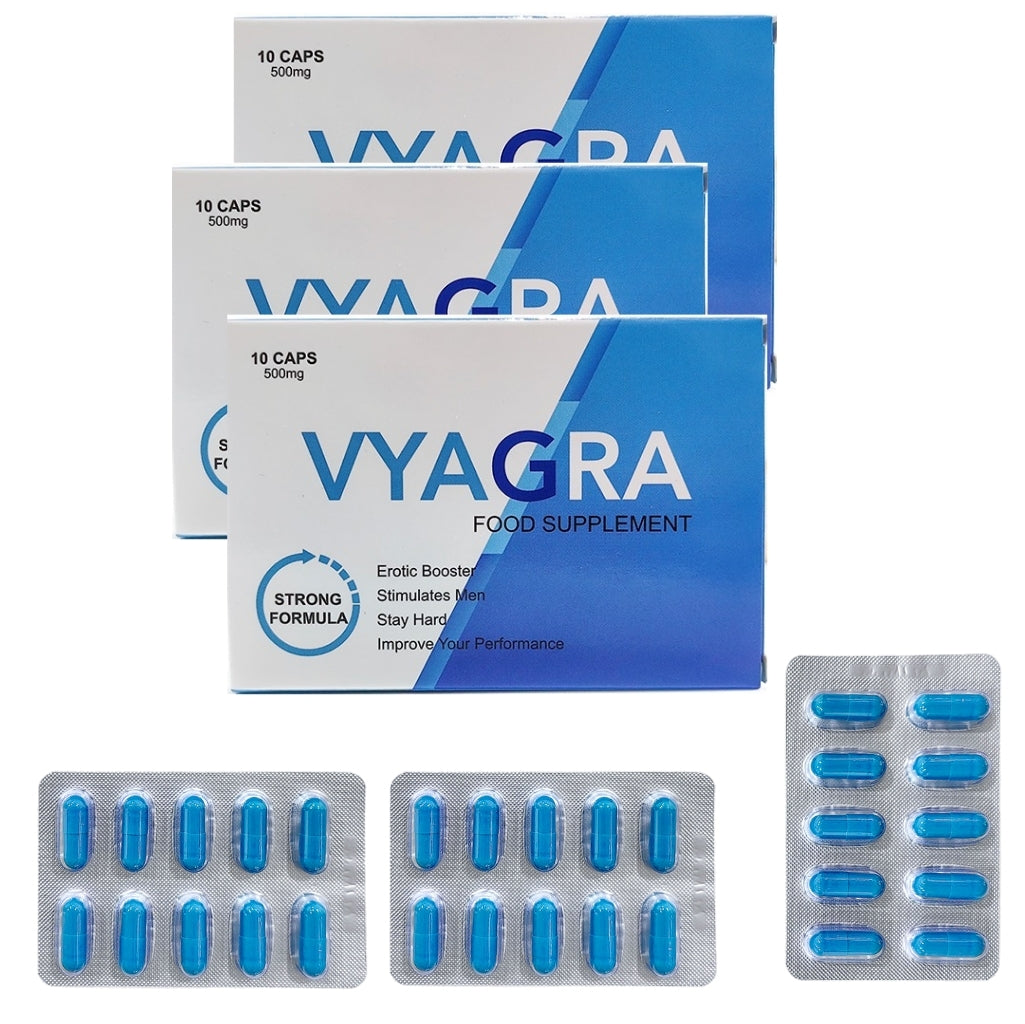 Vyagra 3 x 10 Caps 500mg - Extra Sterk Voor Mannen - Natuurlijk